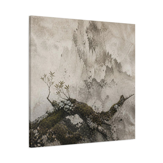 Main Mockup. Wabi Sabi Mossy Branch shown as canvas print