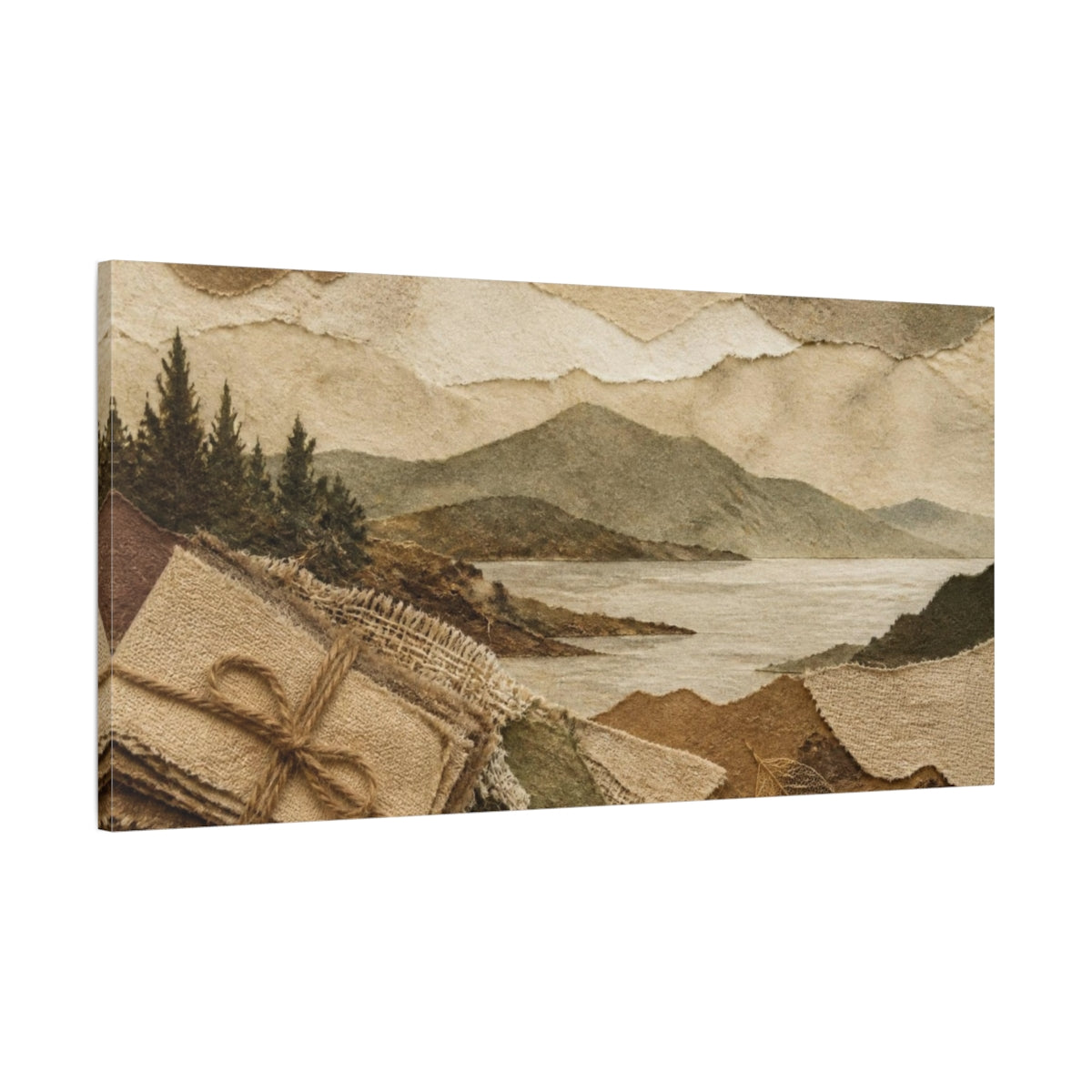 Main Mockup. Wabi Sabi Paper Landscape shown as canvas print