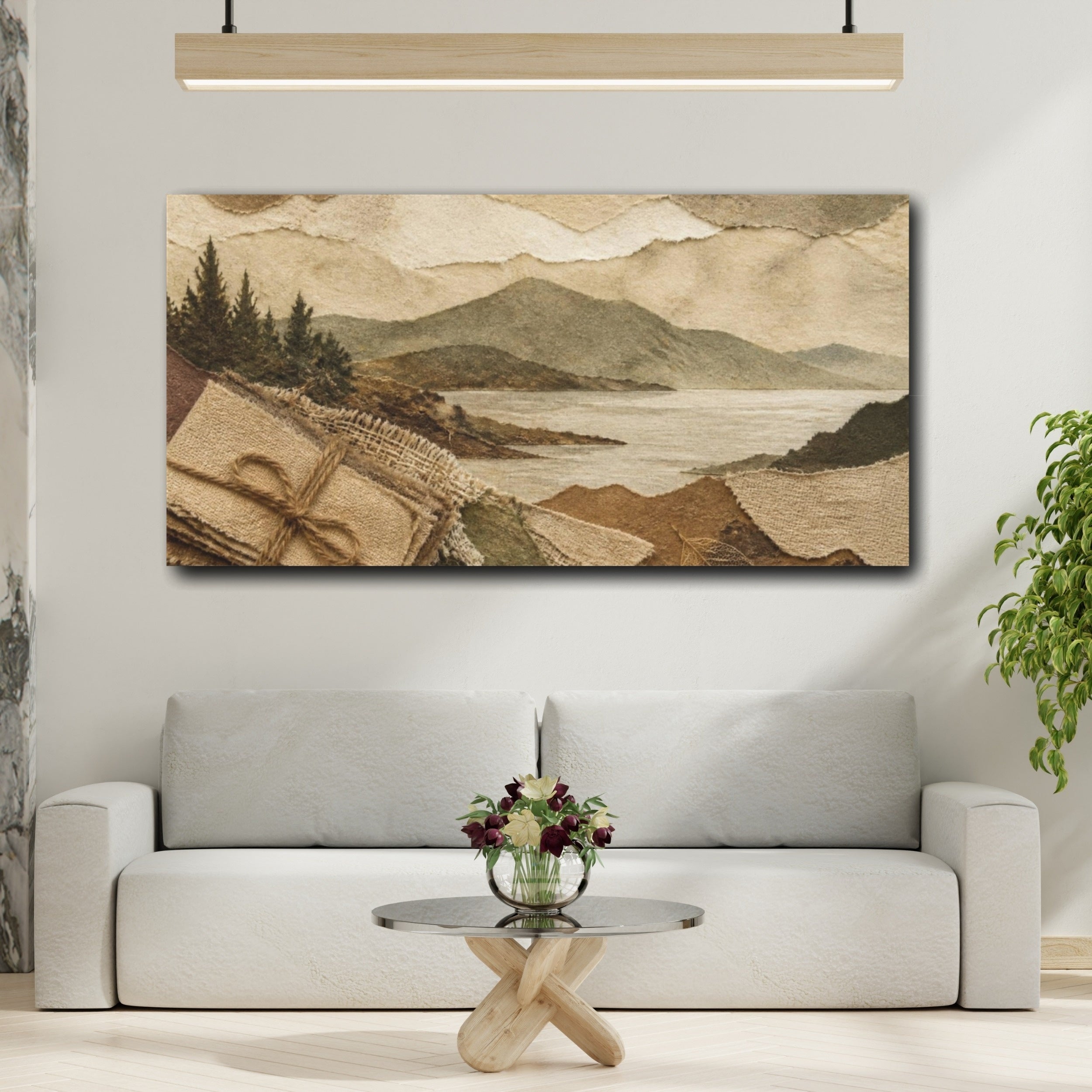 Mockup 2. Wabi Sabi Paper Landscape shown as canvas print