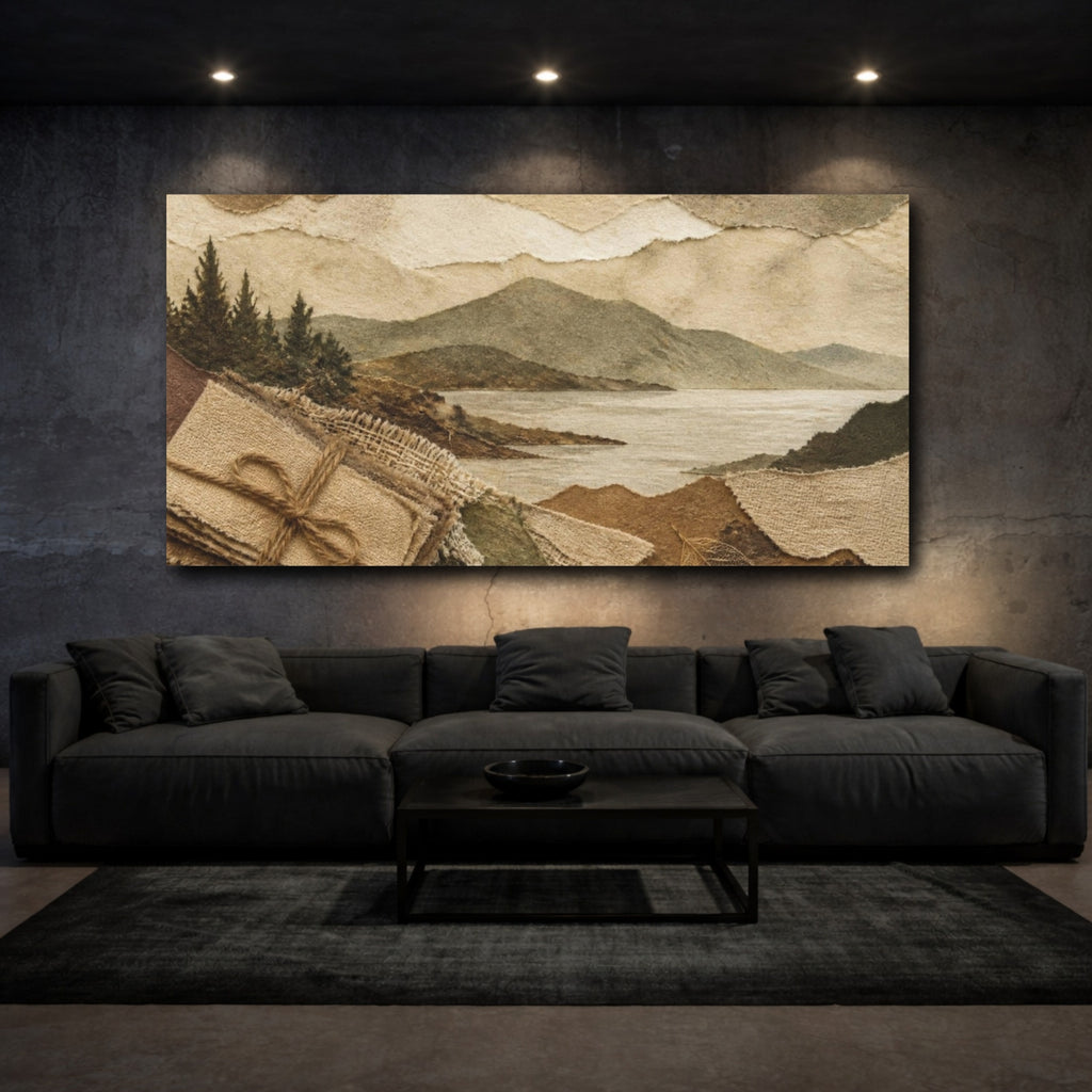 Mockup 3. Wabi Sabi Paper Landscape shown as canvas print