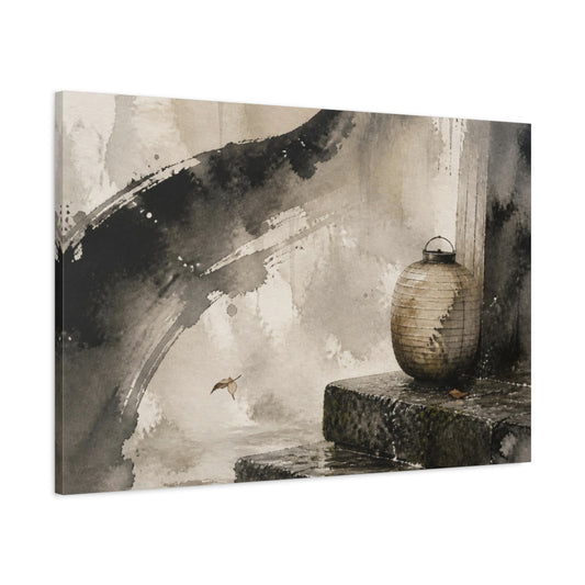 Main Mockup. Wabi Sabi Paper Lantern shown as canvas print