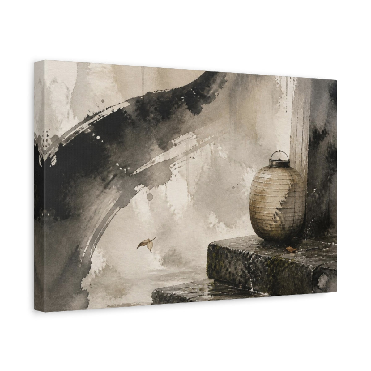 Side Mockup 4. Wabi Sabi Paper Lantern shown as canvas print