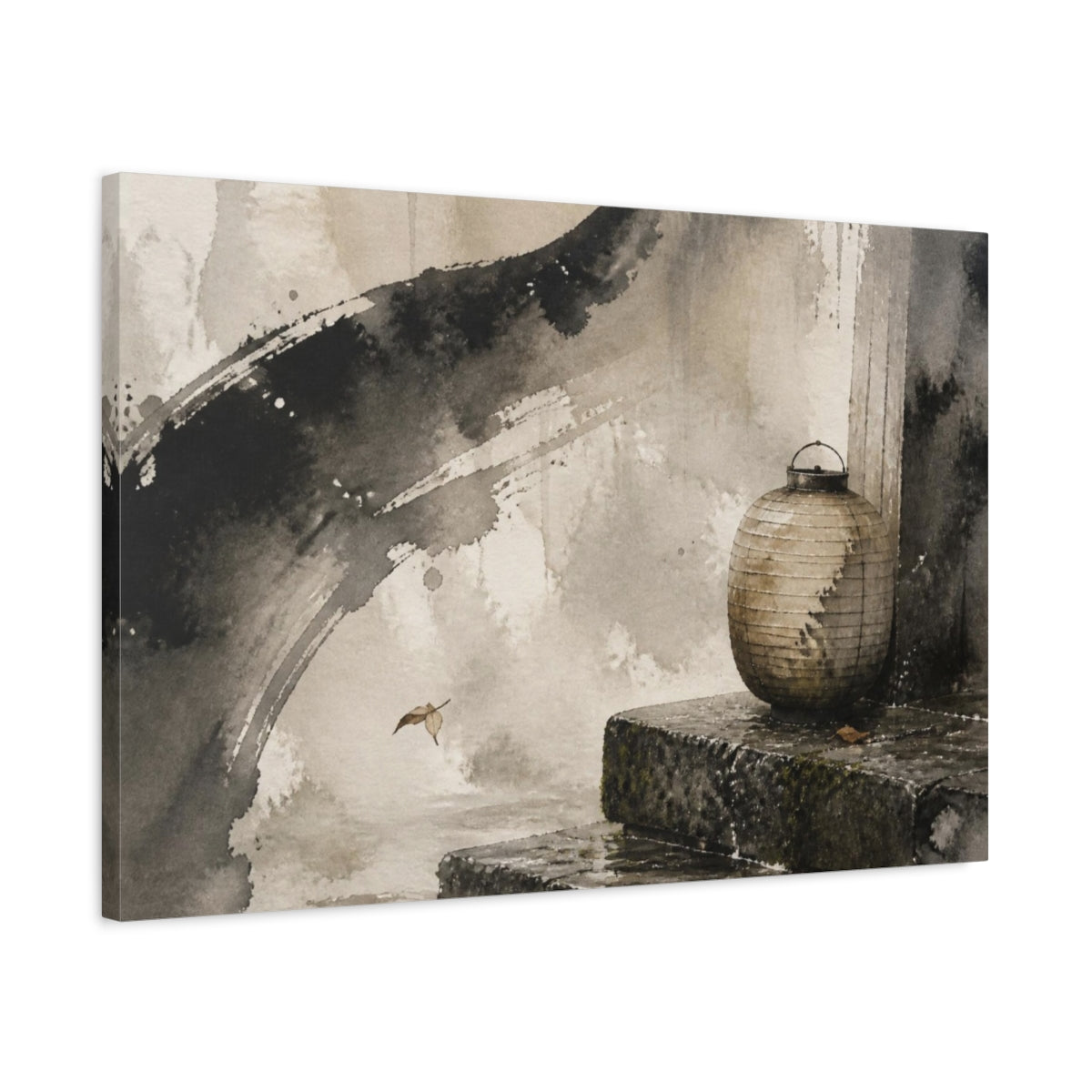 Side Mockup 2. Wabi Sabi Paper Lantern shown as canvas print
