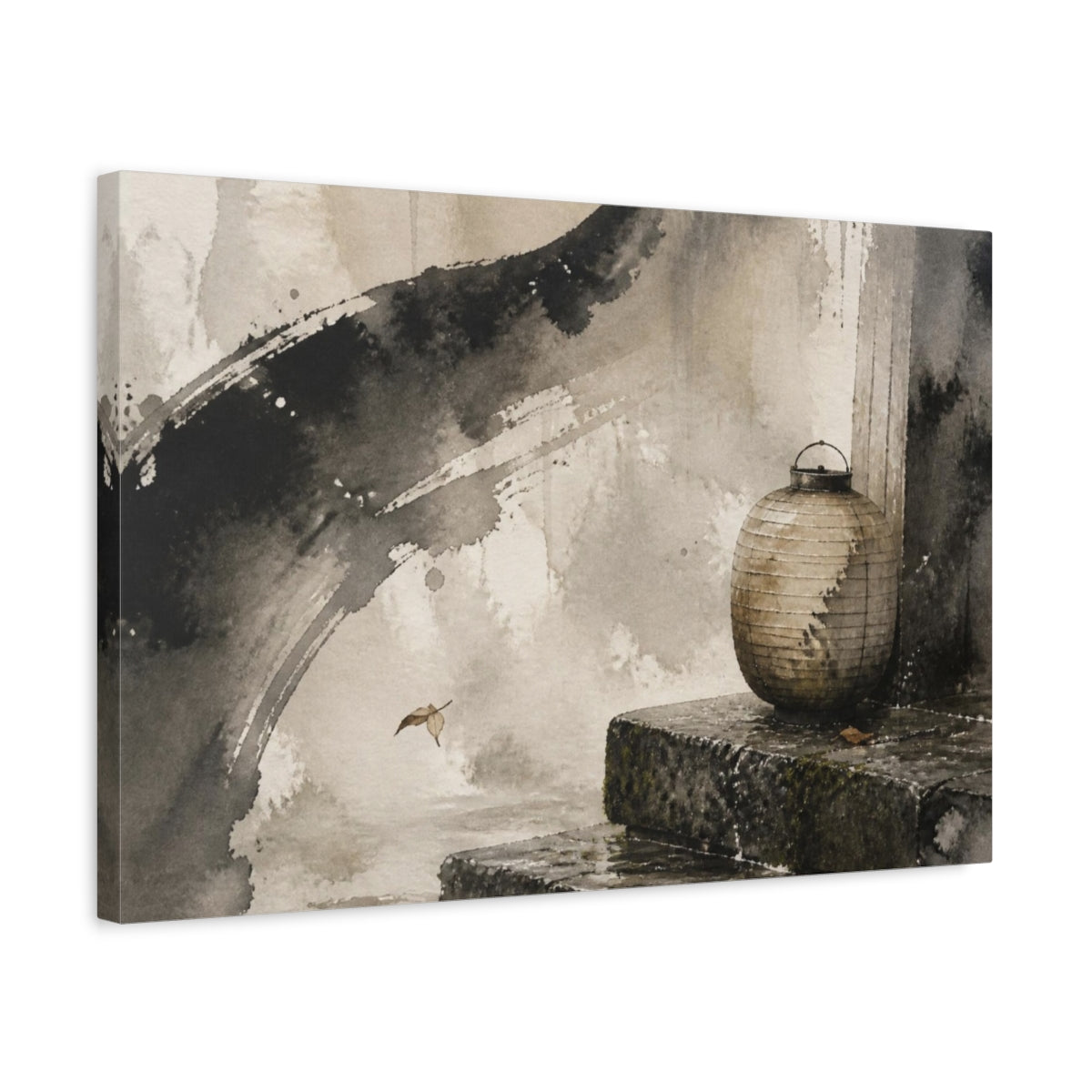 Side Mockup 3. Wabi Sabi Paper Lantern shown as canvas print