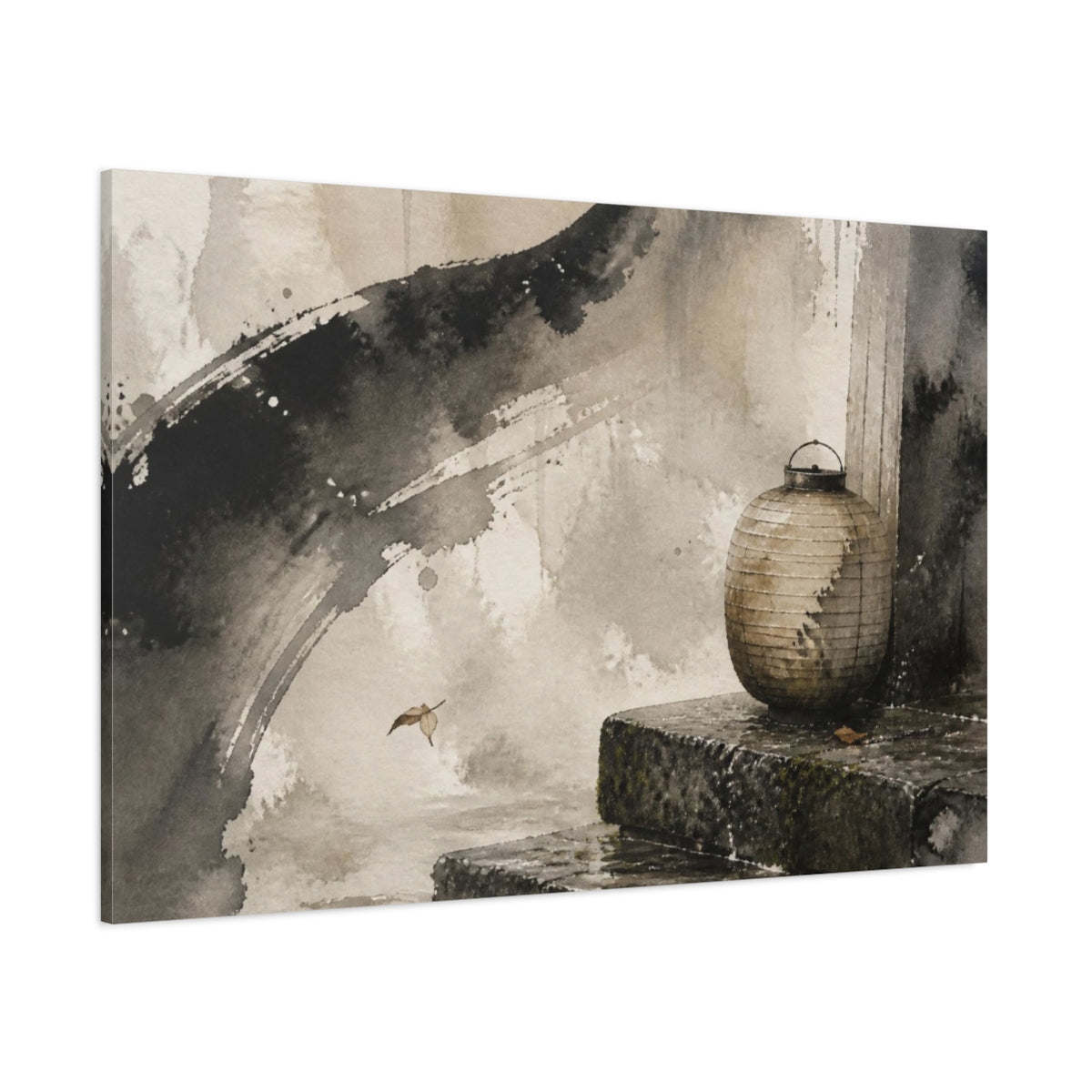 Side Mockup 1. Wabi Sabi Paper Lantern shown as canvas print