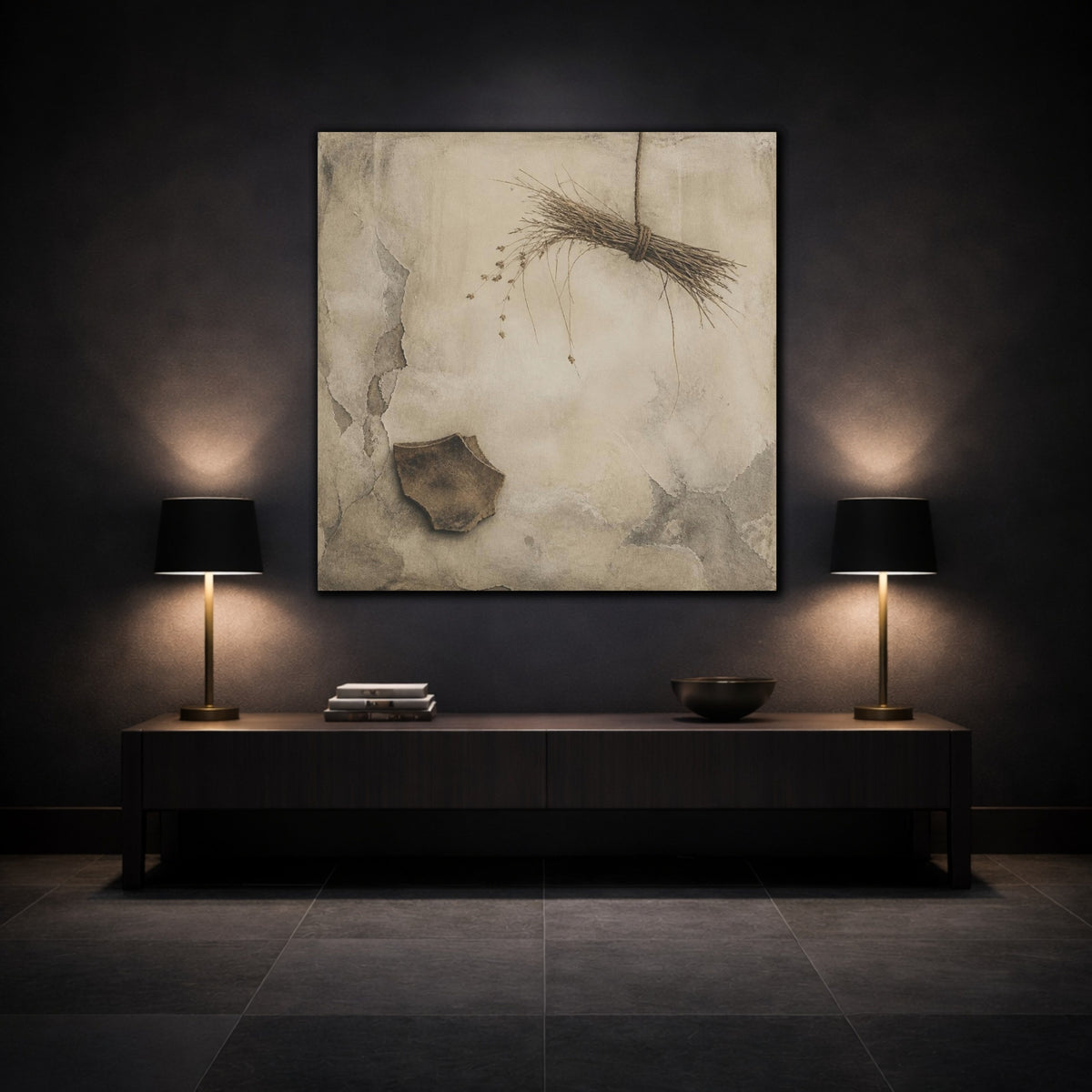 Mockup 3. Wabi Sabi Reed Bundle shown as canvas print