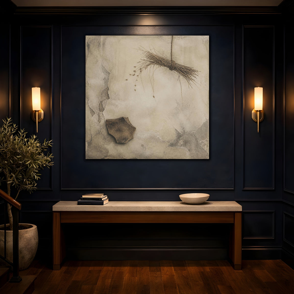 Mockup 4. Wabi Sabi Reed Bundle shown as canvas print