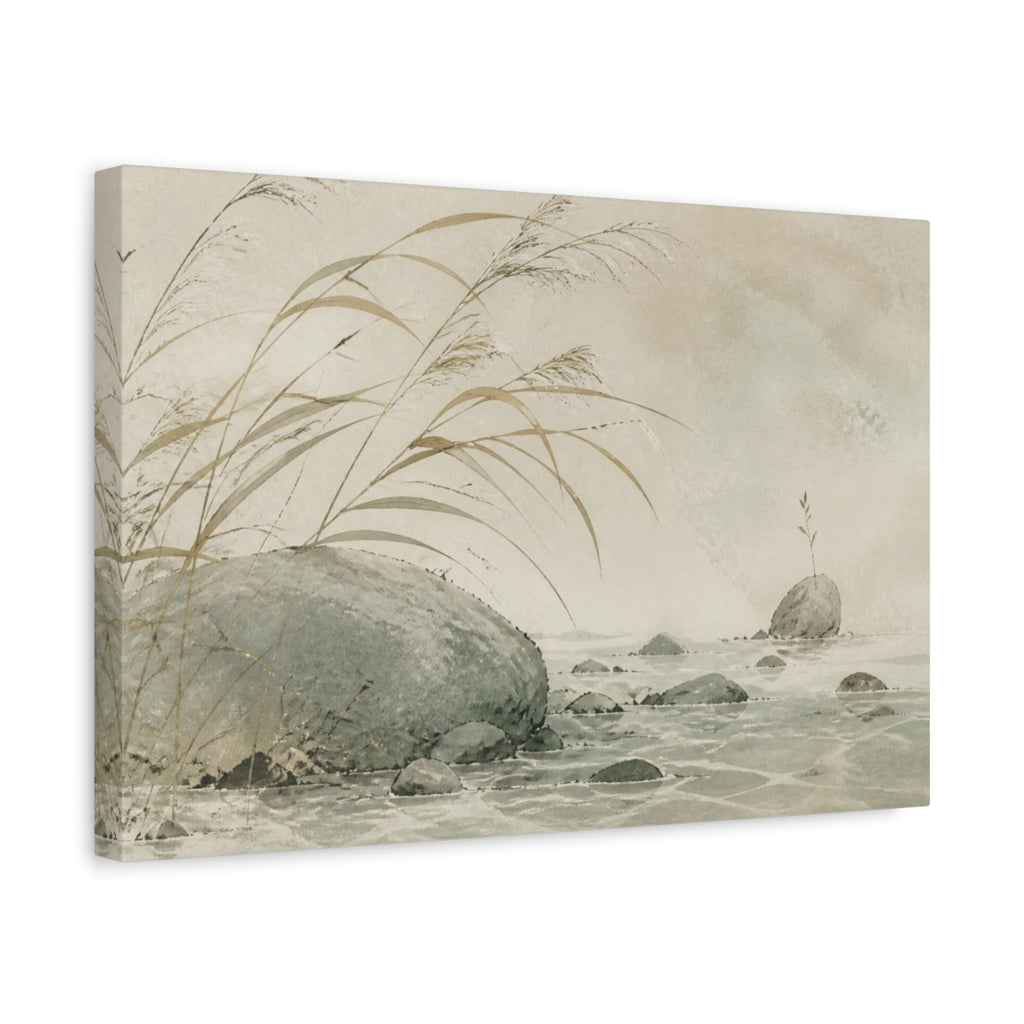 Side Mockup 4. Wabi Sabi Reeds shown as canvas print