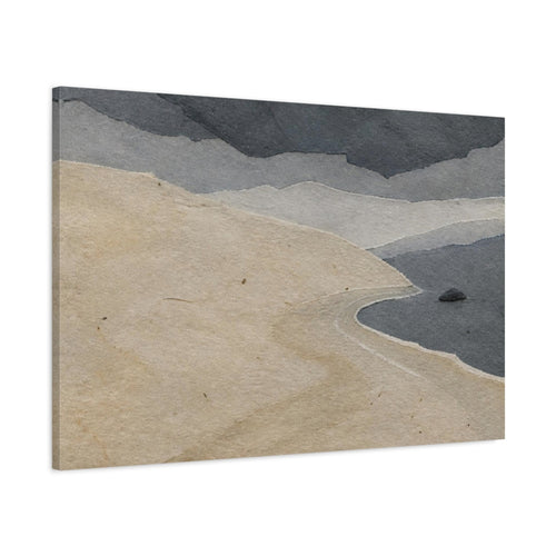 Main Mockup. Wabi Sabi Sandbank shown as canvas print