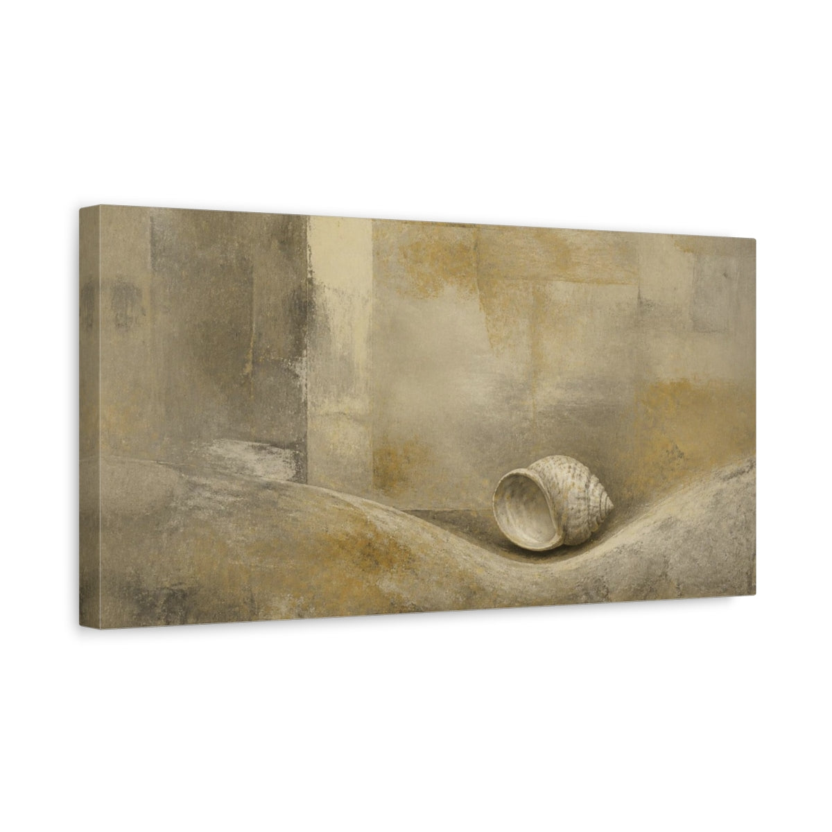 Side Mockup 3. Wabi Sabi Shell Study shown as canvas print