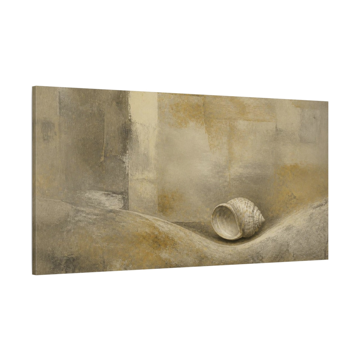 Side Mockup 2. Wabi Sabi Shell Study shown as canvas print