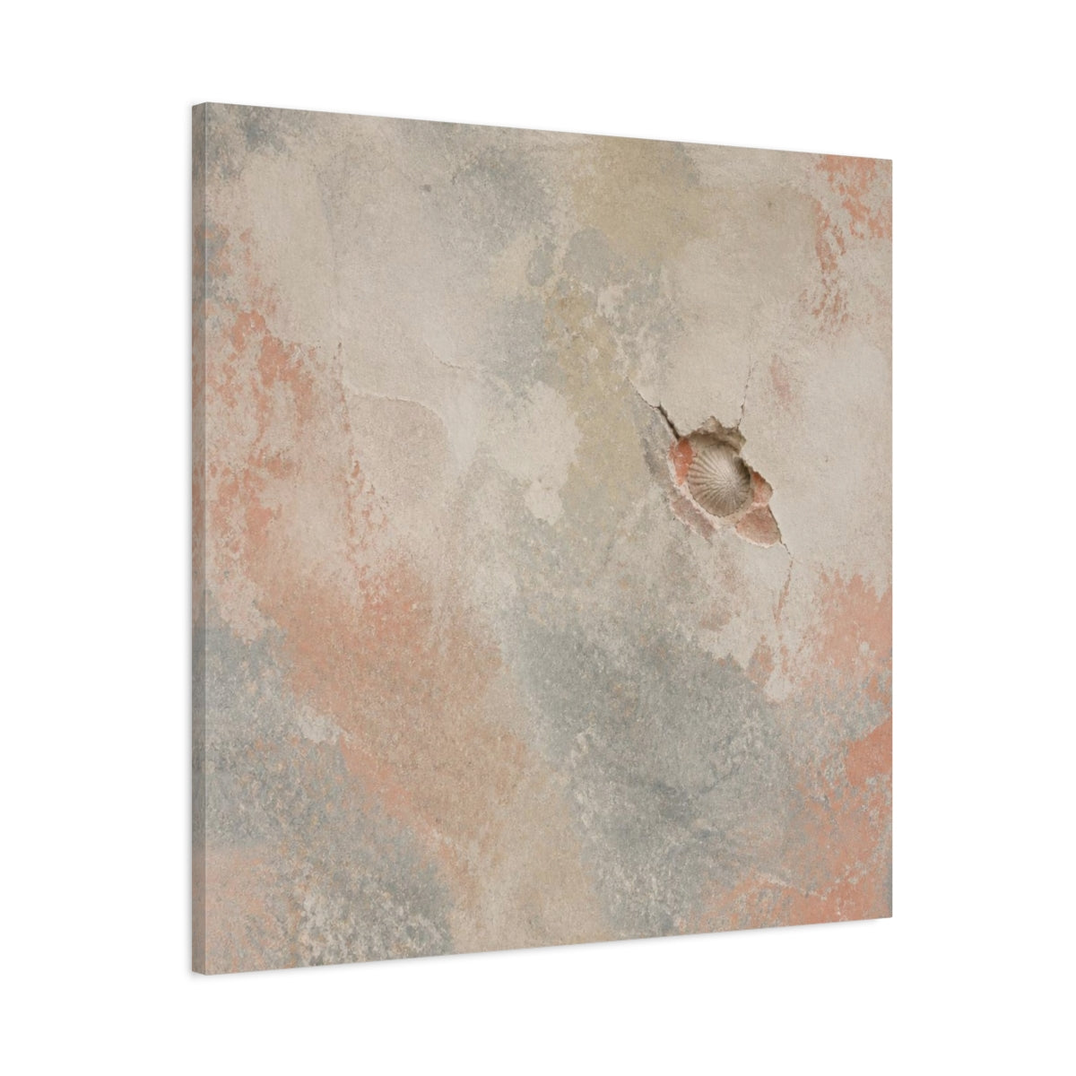 Main Mockup. Wabi Sabi Shell Wall shown as canvas print