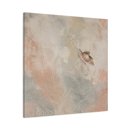 Main Mockup. Wabi Sabi Shell Wall shown as canvas print