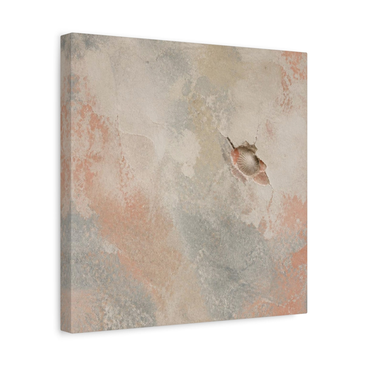 Side Mockup 7. Wabi Sabi Shell Wall shown as canvas print