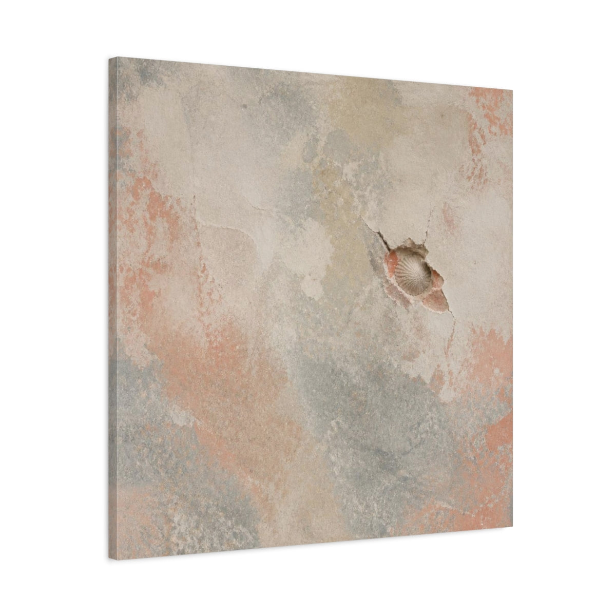 Side Mockup 3. Wabi Sabi Shell Wall shown as canvas print