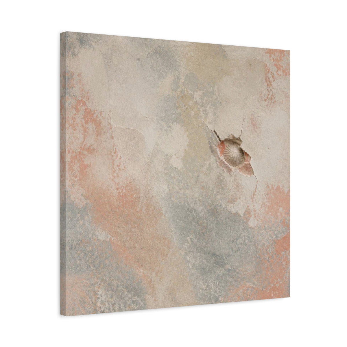 Side Mockup 4. Wabi Sabi Shell Wall shown as canvas print
