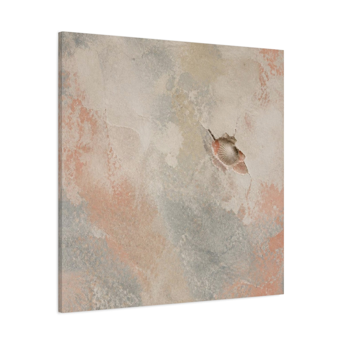 Side Mockup 1. Wabi Sabi Shell Wall shown as canvas print