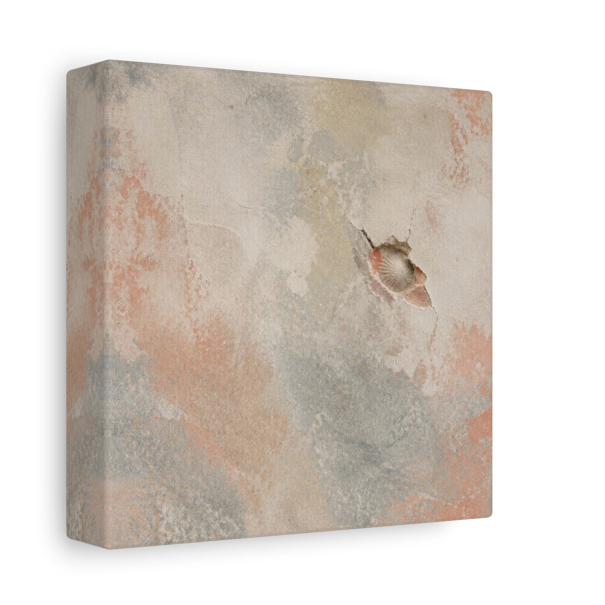 Side Mockup 2. Wabi Sabi Shell Wall shown as canvas print