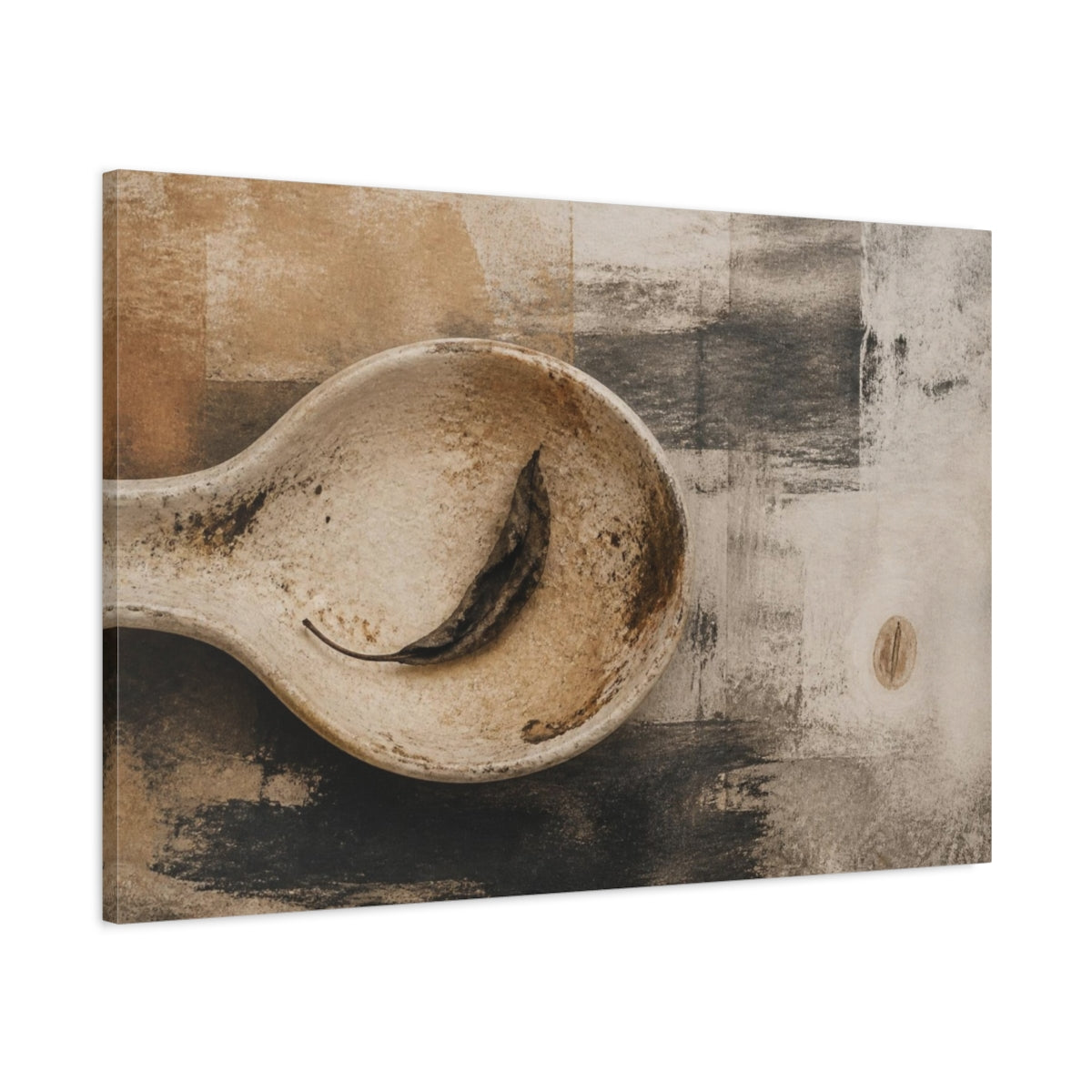 Main Mockup. Wabi Sabi Spoon Rest shown as canvas print
