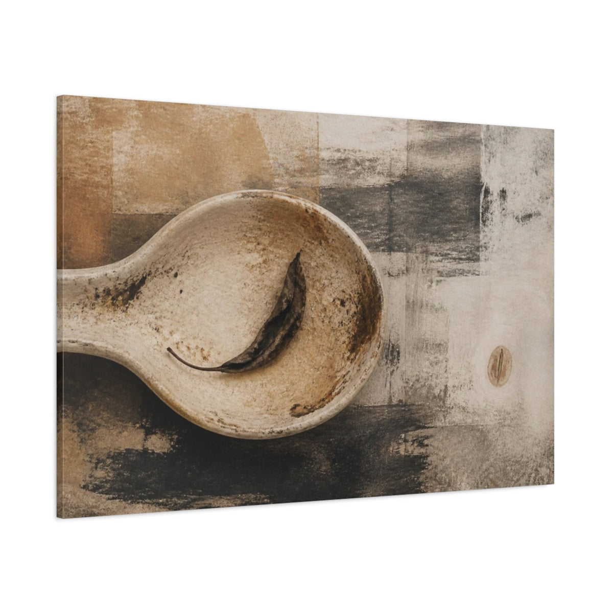 Side Mockup 1. Wabi Sabi Spoon Rest shown as canvas print