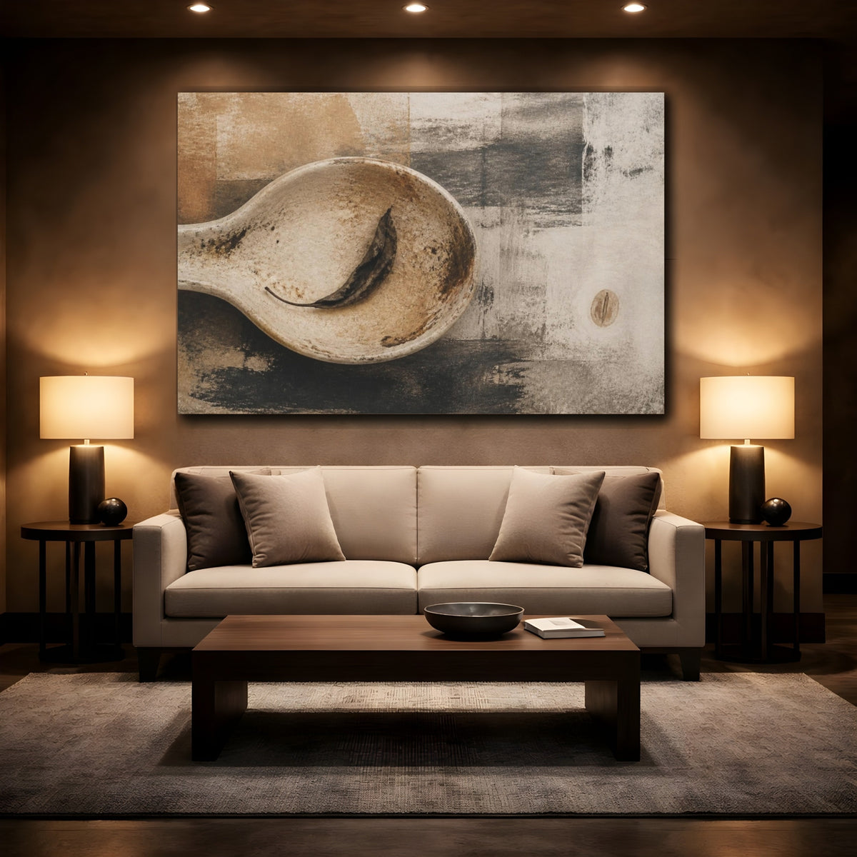 Mockup 2. Wabi Sabi Spoon Rest shown as canvas print