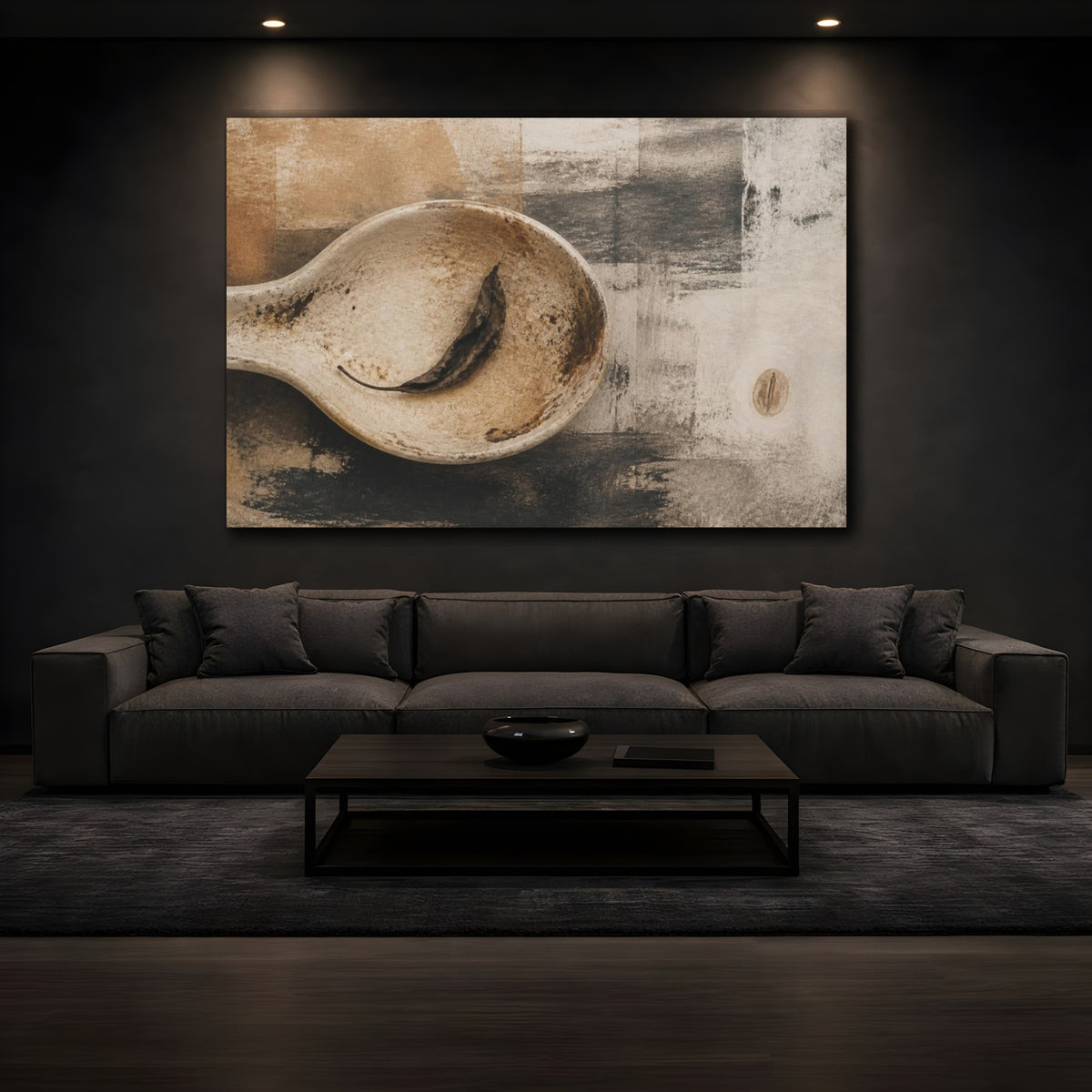 Mockup 3. Wabi Sabi Spoon Rest shown as canvas print