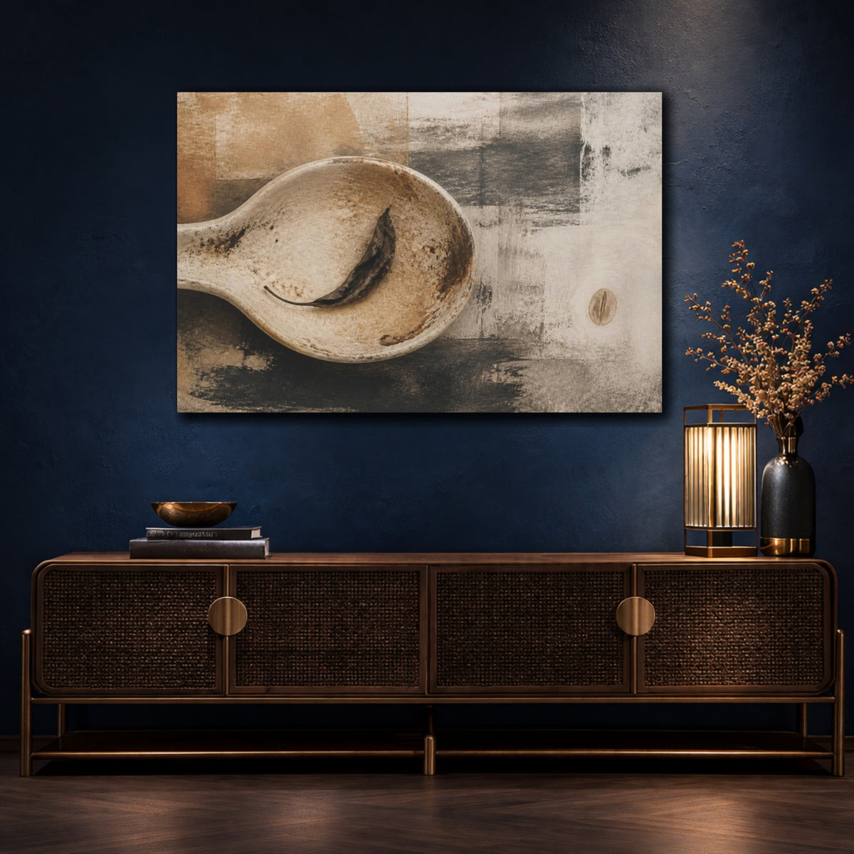 Mockup 4. Wabi Sabi Spoon Rest shown as canvas print