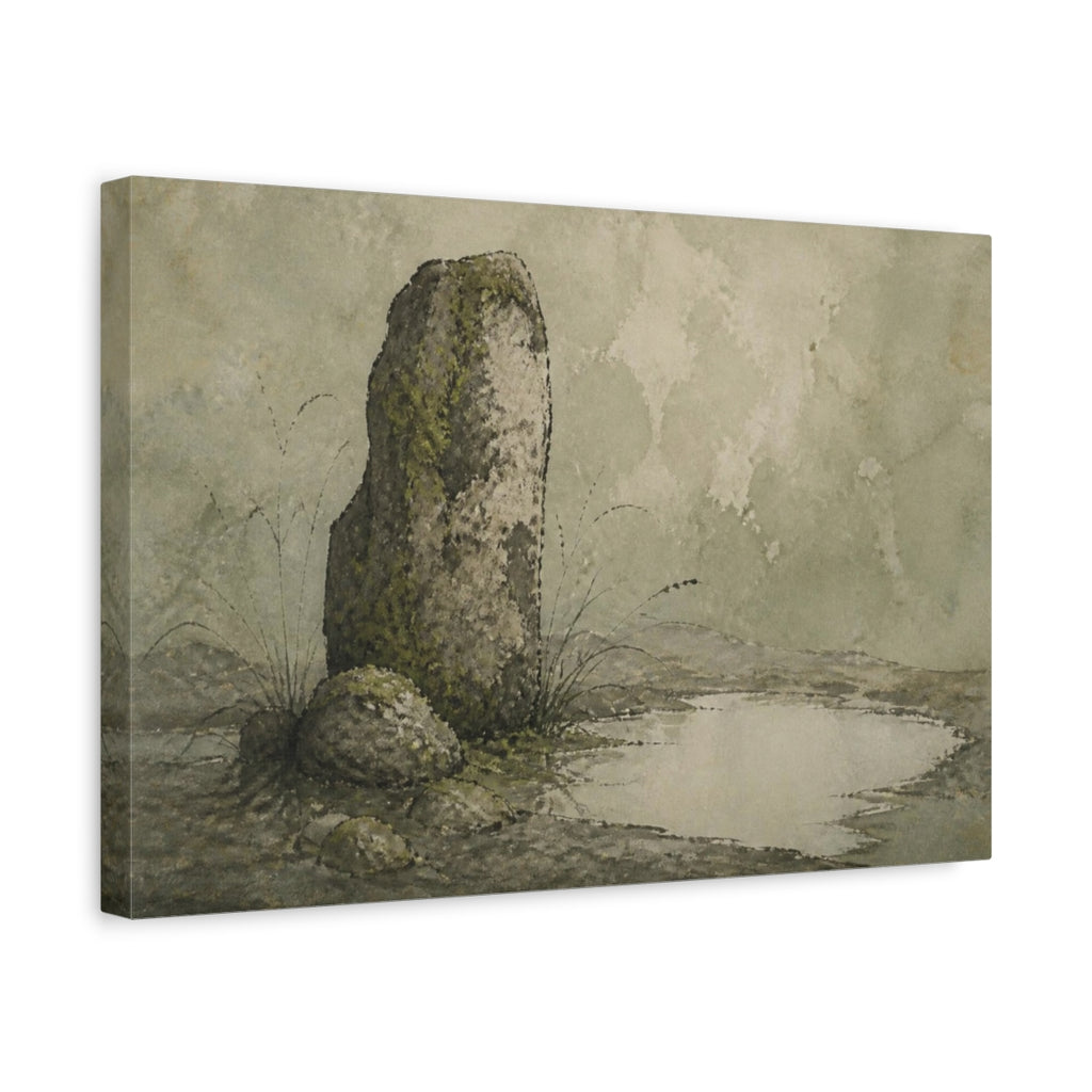 Side Mockup 4. Wabi-Sabi Standing Stone shown as canvas print