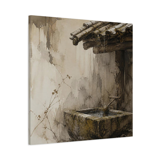 Main Mockup. Wabi Sabi Stone Trough shown as canvas print