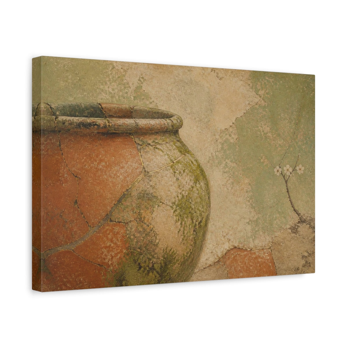 Side Mockup 4. Wabi Sabi Terracotta Urn shown as canvas print