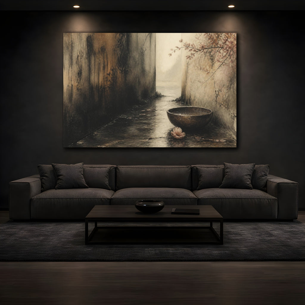 Mockup 3. Wabi Sabi Wooden Bowl shown as canvas print