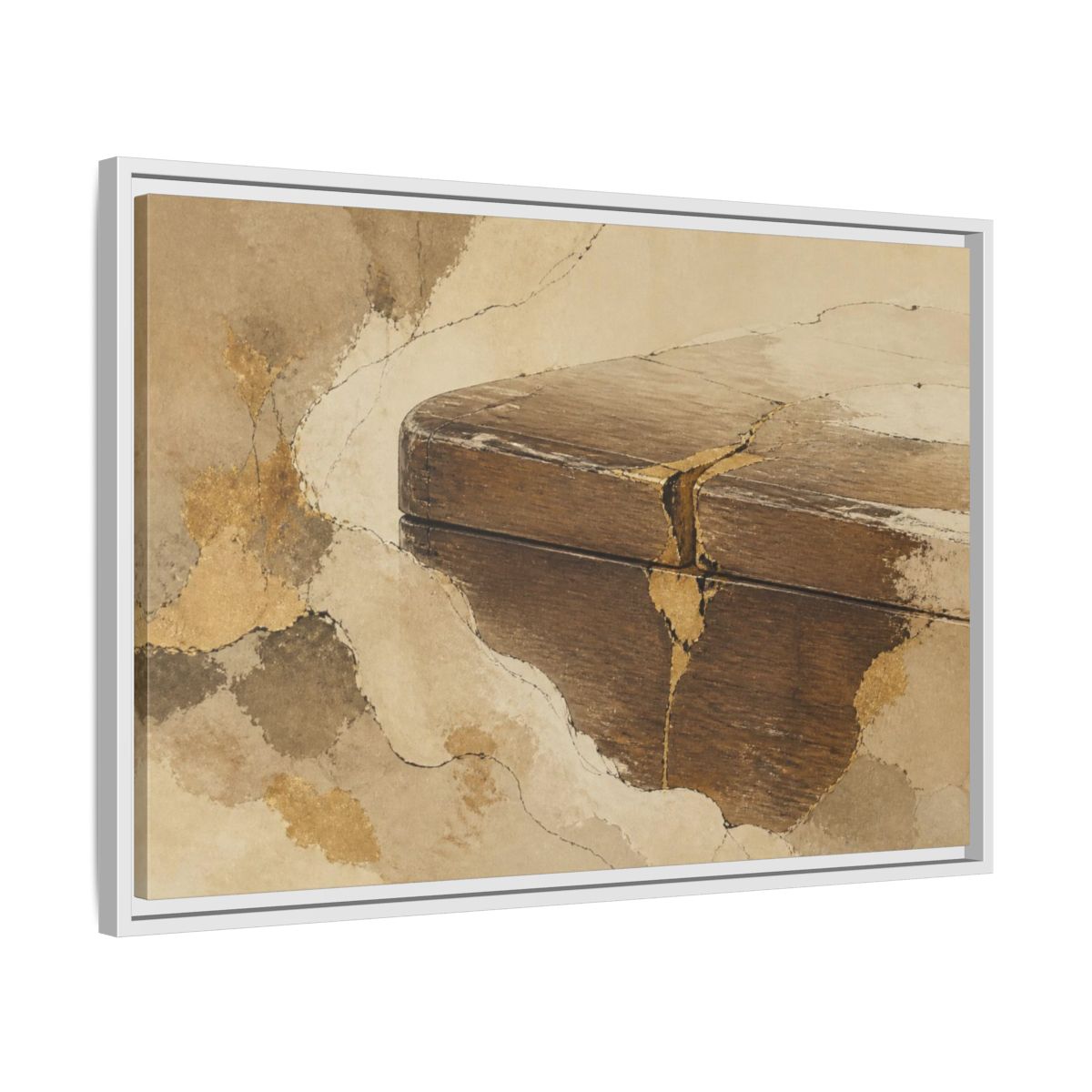 Side Mockup 10. Wabi Sabi Wooden Box shown as framed canvas print