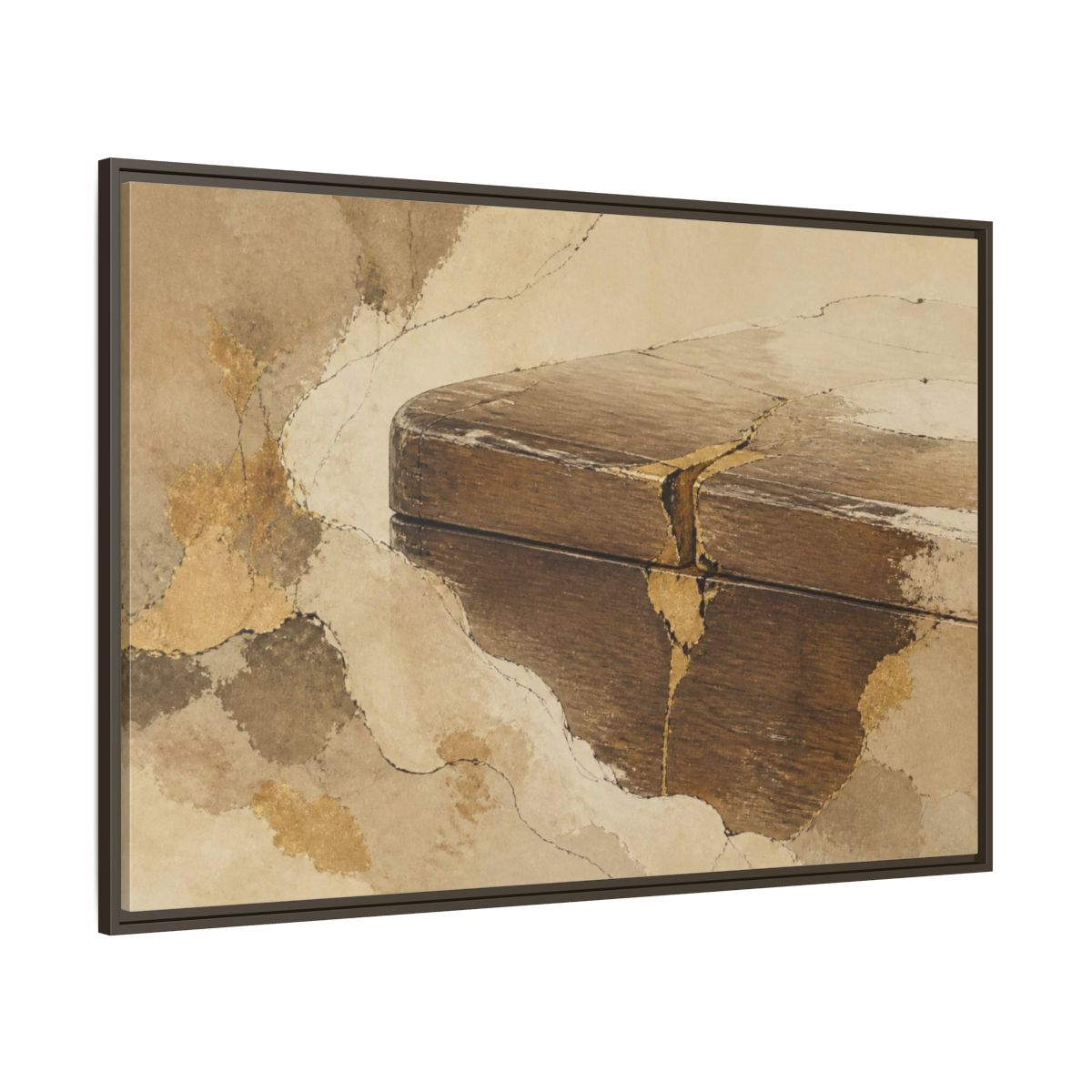 Side Mockup 8. Wabi Sabi Wooden Box shown as framed canvas print