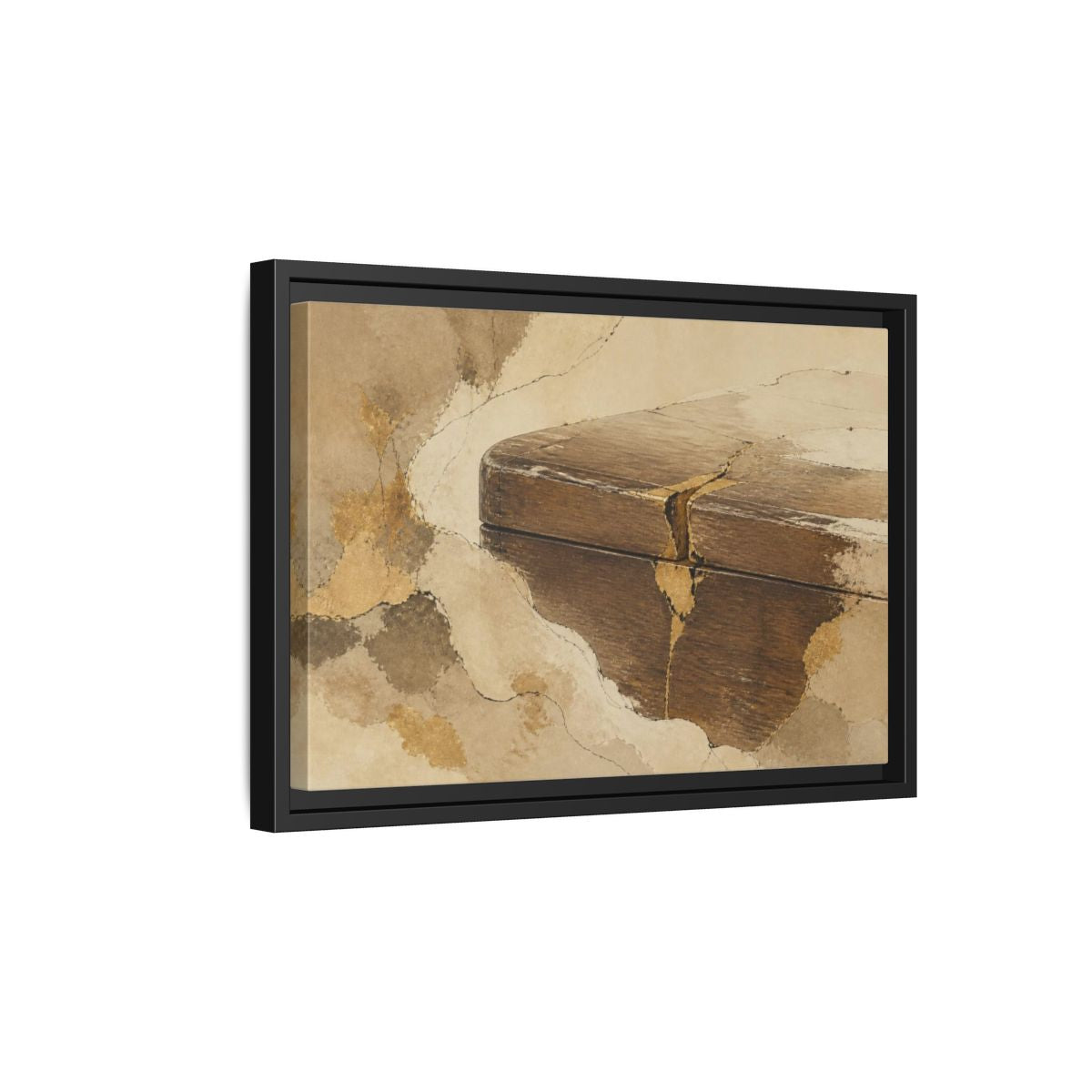 Side Mockup 6. Wabi Sabi Wooden Box shown as framed canvas print