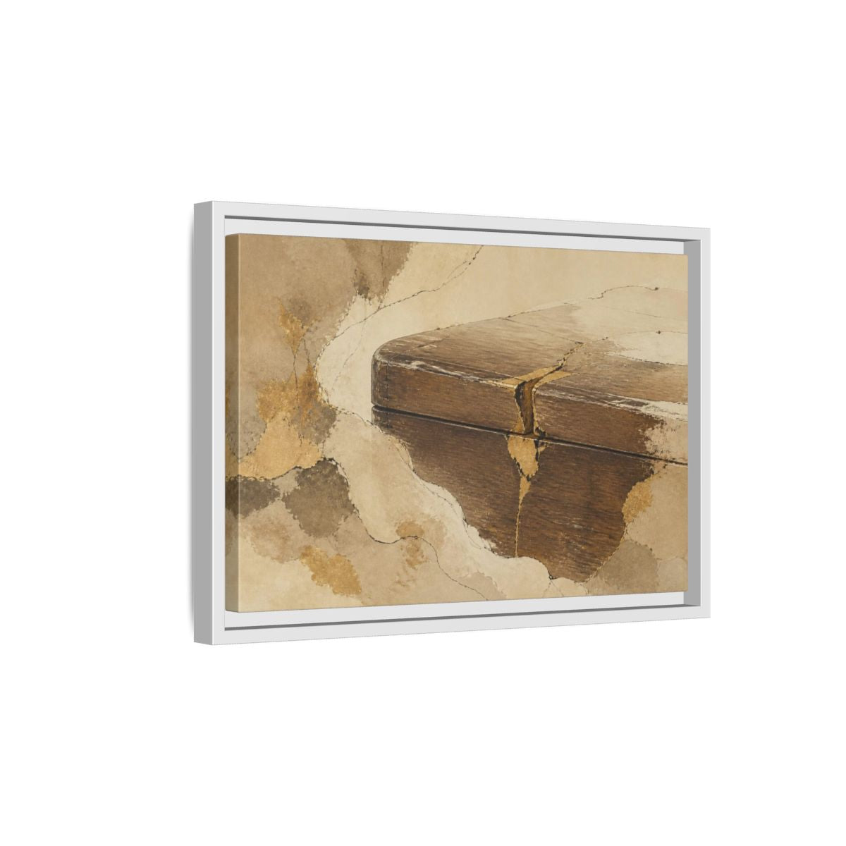 Side Mockup 4. Wabi Sabi Wooden Box shown as framed canvas print
