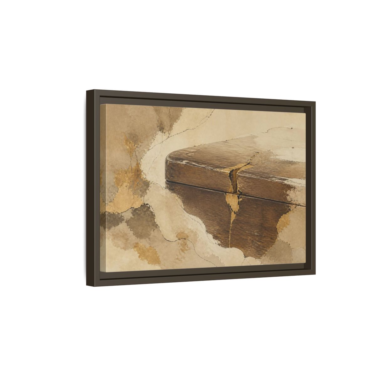 Side Mockup 5. Wabi Sabi Wooden Box shown as framed canvas print