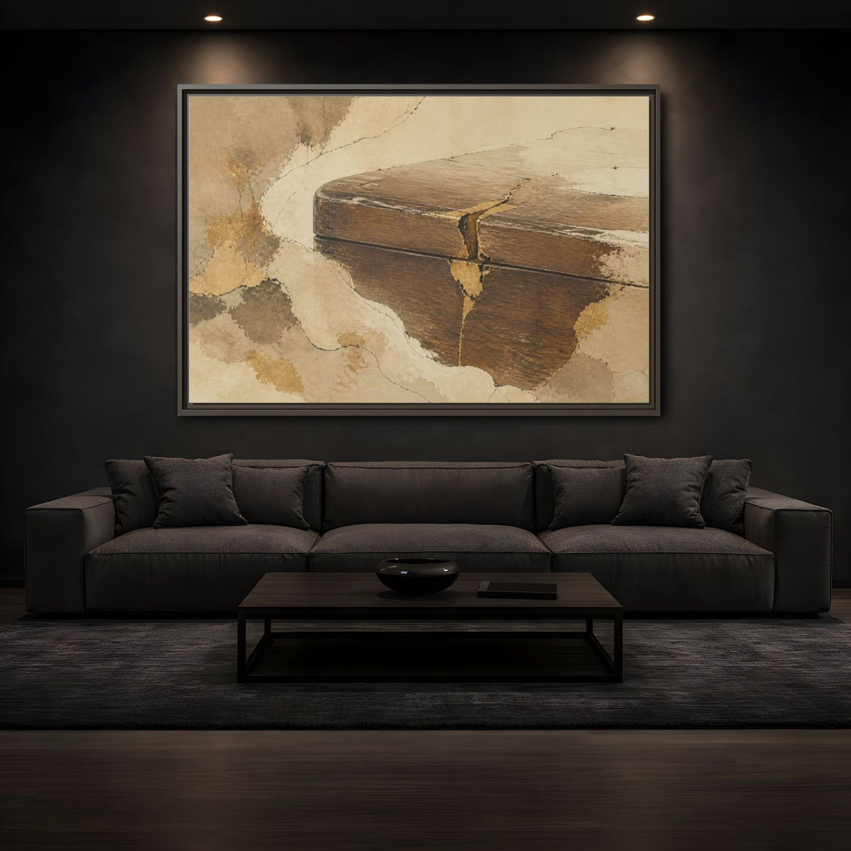 Mockup 3. Wabi Sabi Wooden Box shown as framed canvas print