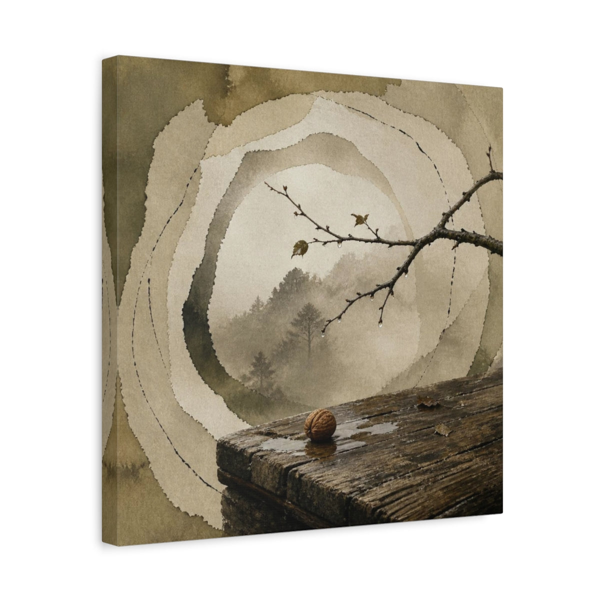 Side Mockup 6. Wabi Sabi Wooden Step shown as canvas print