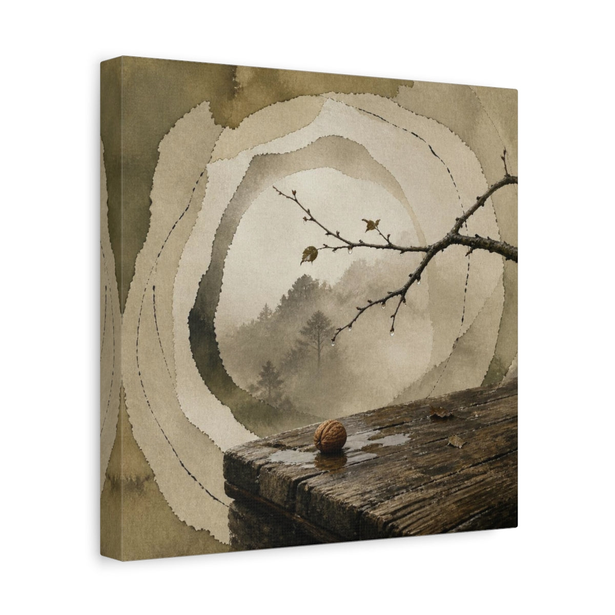 Side Mockup 8. Wabi Sabi Wooden Step shown as canvas print