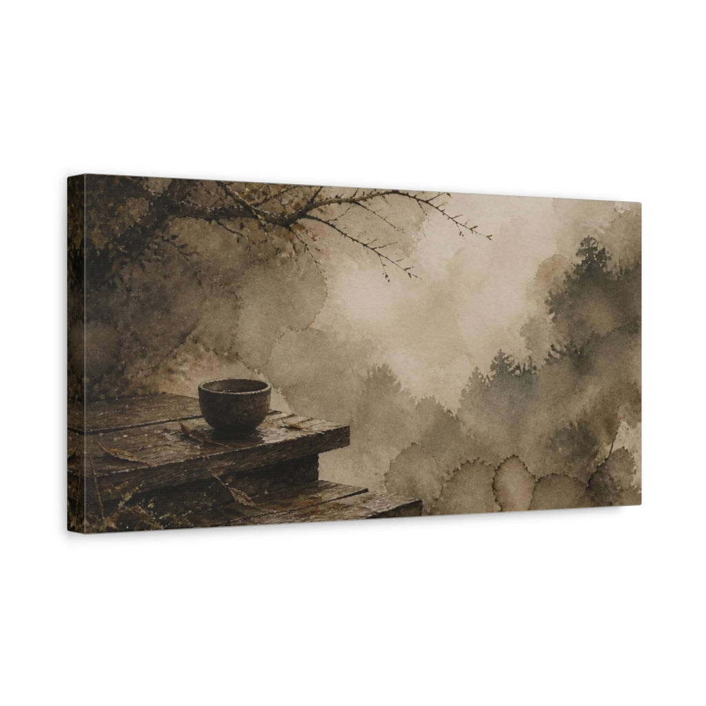 Side Mockup 3. Wabi Sabi Wooden Steps shown as canvas print