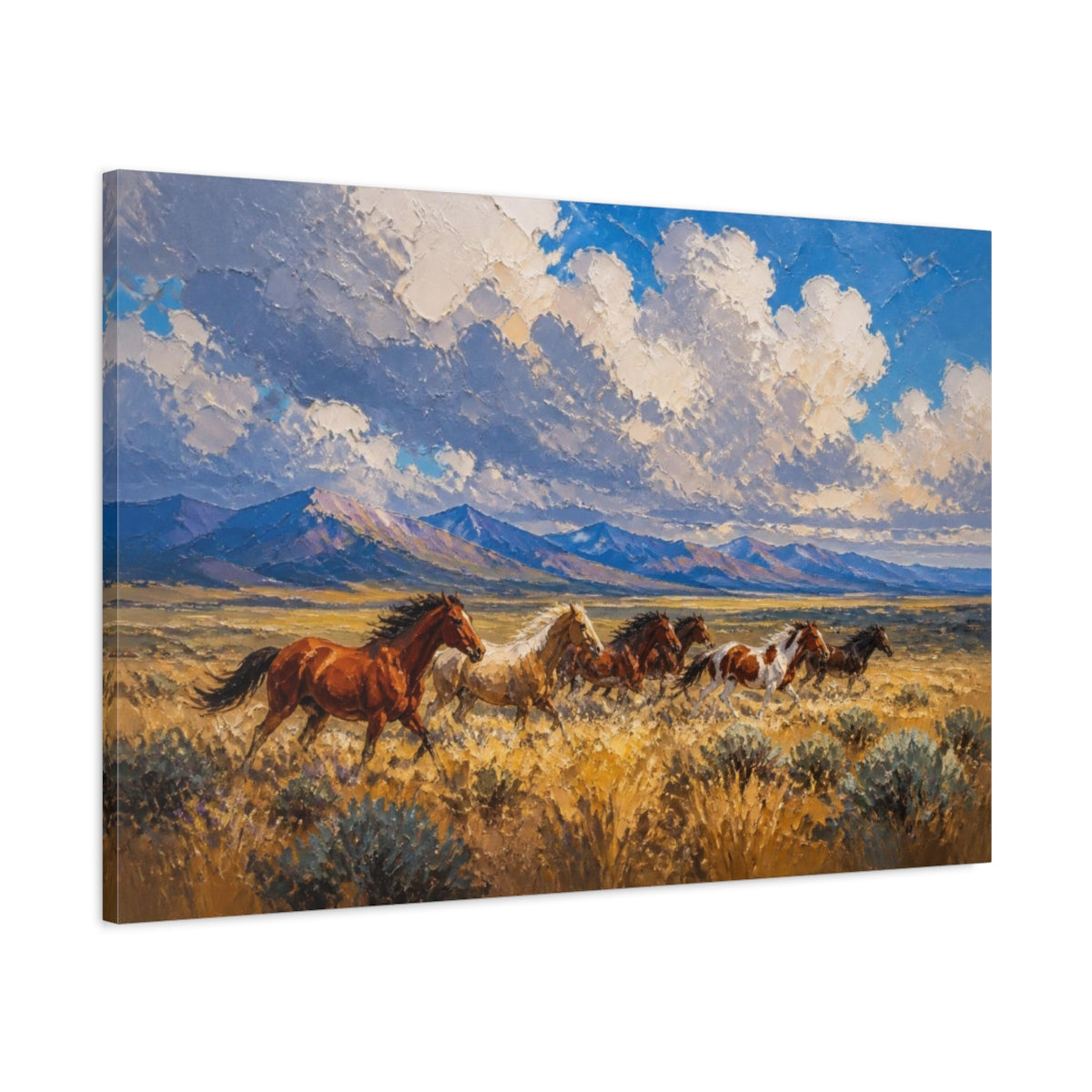 Main Mockup. Wild Horse Landscape shown as canvas print