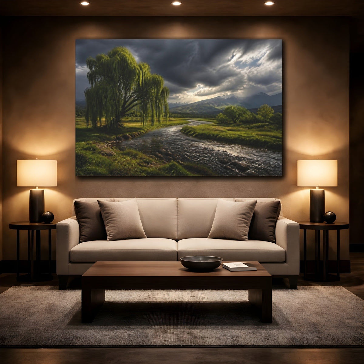 Mockup 2. Willow River Landscape shown as canvas print