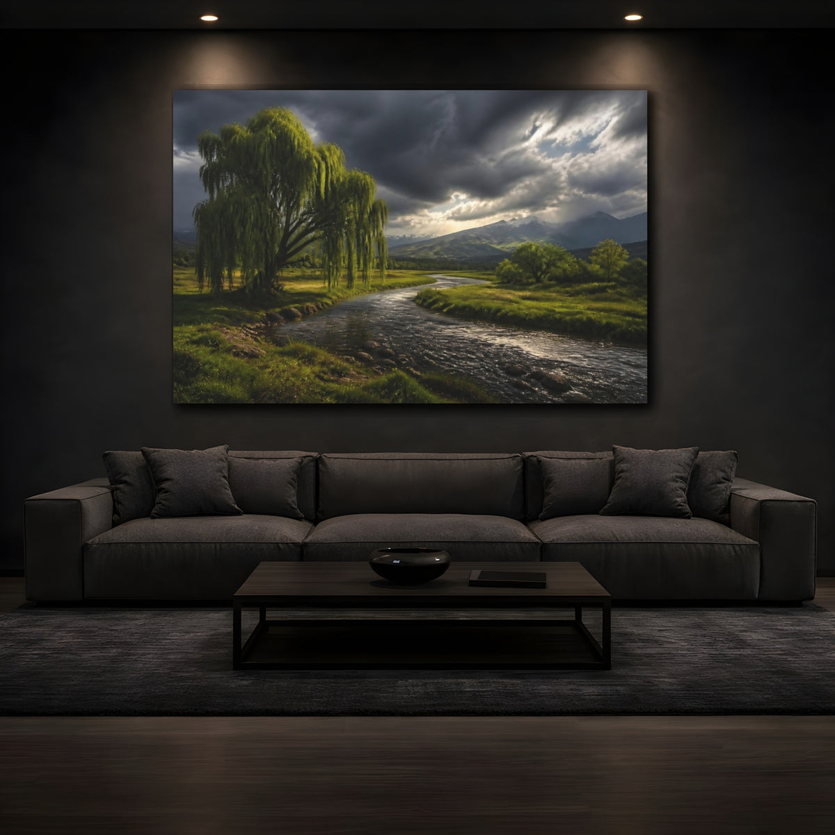 Mockup 3. Willow River Landscape shown as canvas print