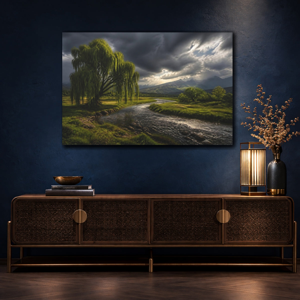 Mockup 4. Willow River Landscape shown as canvas print