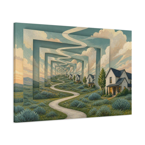 Main Mockup. Winding Path Illusion shown as canvas print