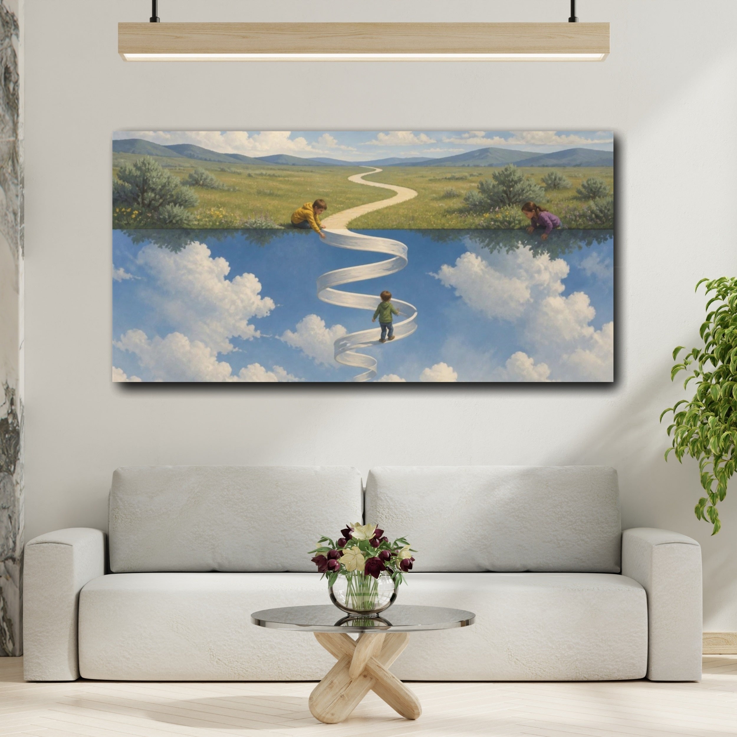 Mockup 2. Winding Path Illusion shown as canvas print