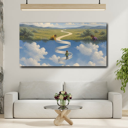 Mockup 2. Winding Path Illusion shown as canvas print
