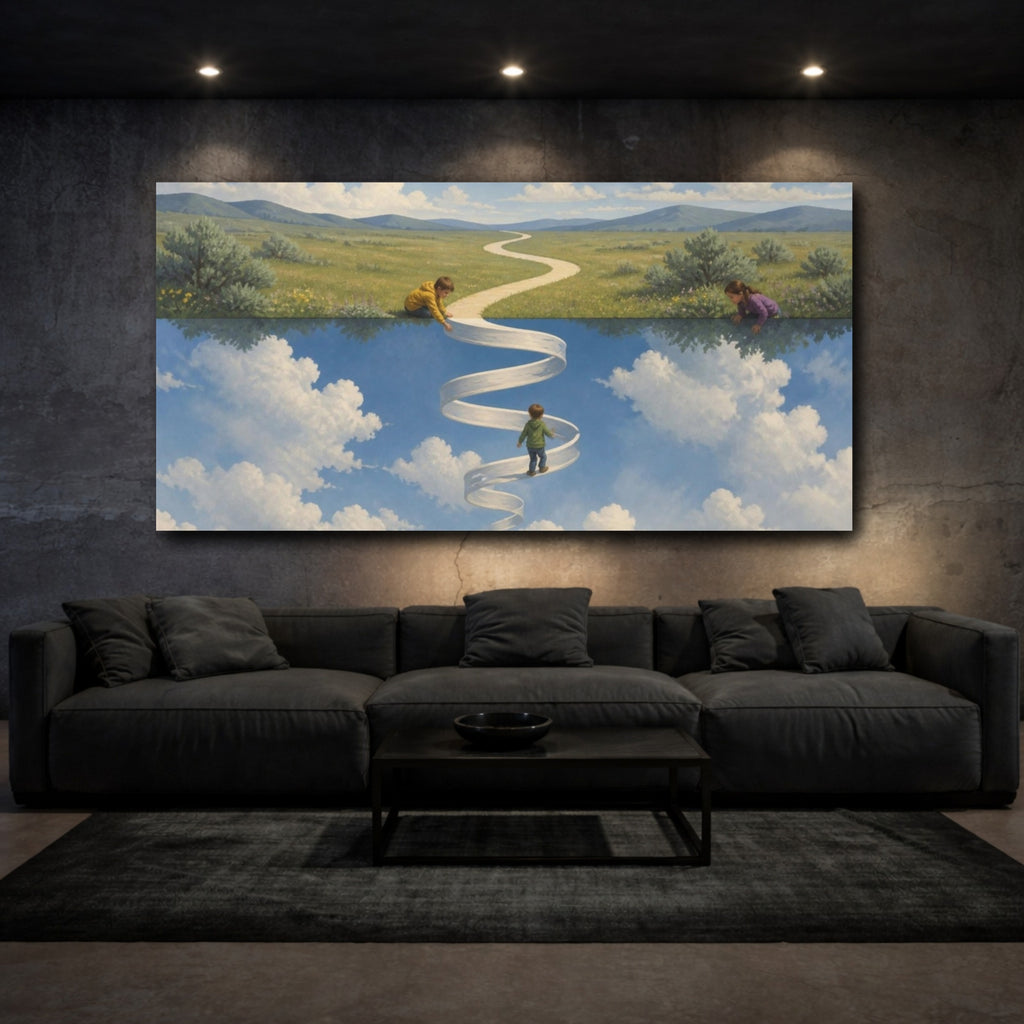 Mockup 3. Winding Path Illusion shown as canvas print