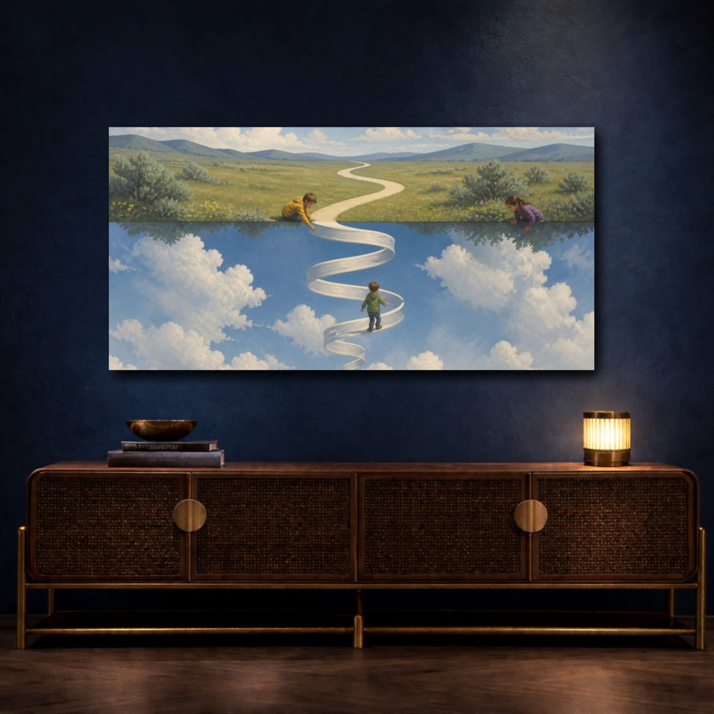 Mockup 4. Winding Path Illusion shown as canvas print