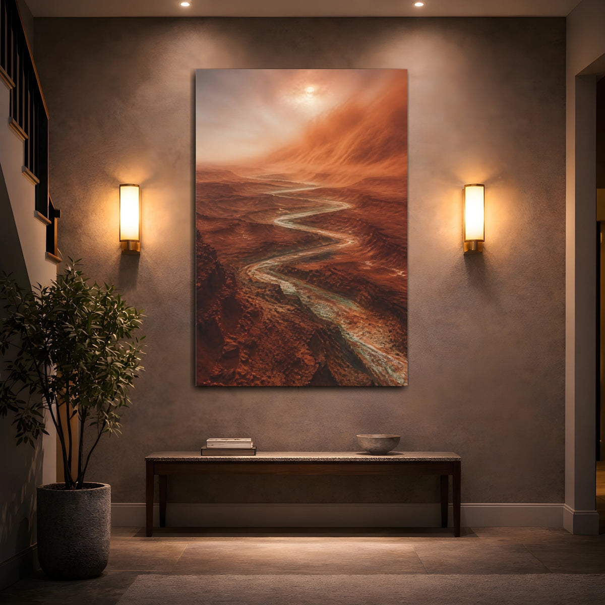 Mockup 2. Winding Red Canyon shown as canvas print